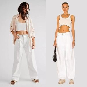 AGOLDE | NWT Belted Pleated Baggy Jeans Element White 31